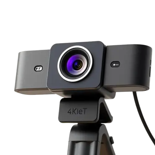 eMeet S600 4K Webcam with tripod and noise-canceling microphones – high-resolution webcam for professional video calls